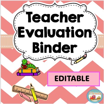 Preview of Teacher Evaluation Evidence Portfolio Binder EDITABLE Pink Chevron