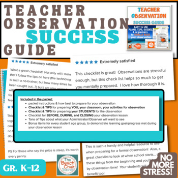 Preview of Teacher Evaluation Guide - Teacher Observation Checklists - Plan for SUCCESS