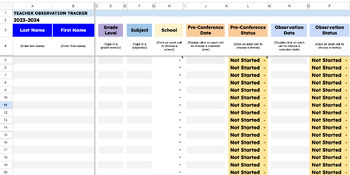 Preview of Teacher Evaluation Scheduler & Organizer for Administrators