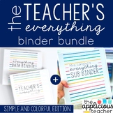 Teacher Everything Binder Bundle Simple and Colorful