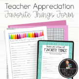 Teacher Favorite Things Forms