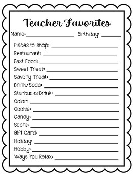 Teacher Favorites Handout by Happy Teaching Tools | TPT