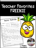 Teacher Favorites Wish List FREEBIE