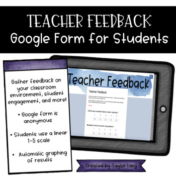 Preview of Teacher Feedback Google Form Survey