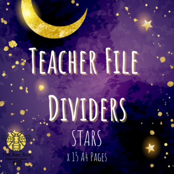 Preview of Teacher File Dividers - Stars + FREE Planner Stickers