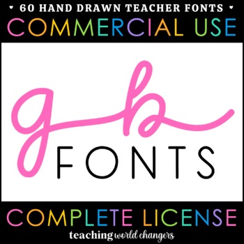 Preview of Teacher Fonts - GB Fonts Bundle - Complete License