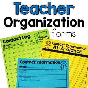 Preview of Teacher Forms (Parent Contact, Back to School, Meet the Teacher) PDF + Editable