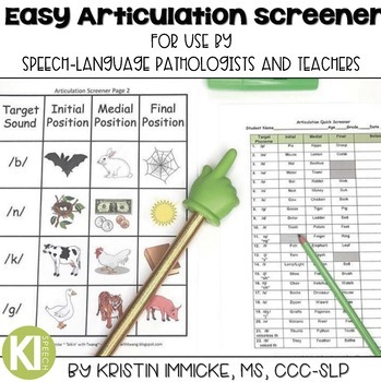 Preview of Easy Articulation Screener with Print and Digital Options