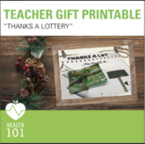 Teacher Gift- Christmas Present - THANKS A LOTTERY Printable!