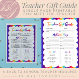 Teacher Gift Guide | Meet the Teacher Printable | Print or