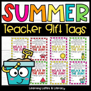 Preview of Teacher Appreciation Gift Tags Summer Break Beach Pool End of Year Teacher Gift