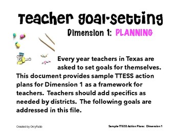 Preview of TTESS Teacher Goal-Setting (D1-Planning)