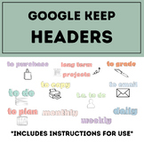 Teacher Google Keep Headers