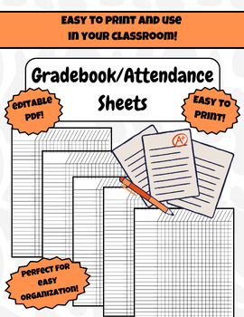 Preview of Teacher Gradebook/Attendance Sheets