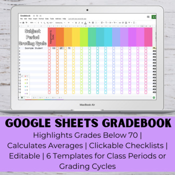 Preview of Teacher Gradebook | Digital | Google Sheets | Editable