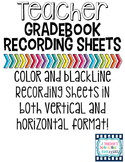 Teacher Gradebook Recording Sheets