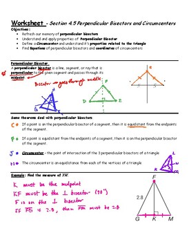 Preview of Teacher Guide - Lesson 4.5 - Perpendicular Bisectors and Circumcenters
