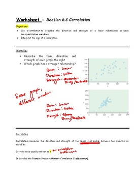 Preview of Teacher Guide - Lesson 6.3 - Correlation
