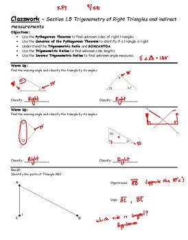 Preview of Teacher Guide - Lesson 1.5 - Trigonometry of Right Triangles and Indirect Measu