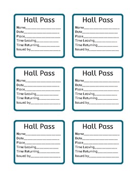 Preview of Teacher Hall Pass for Students - Easy and Efficient Classroom Management Tool