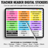 Teacher Header Digital Stickers