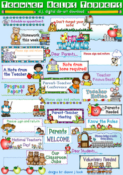 Preview of Teacher Helps - Clip Art Toppers, Borders and Page Headers