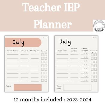 Preview of SPED Teacher IEP Planner - Checklist & Meeting Tracker