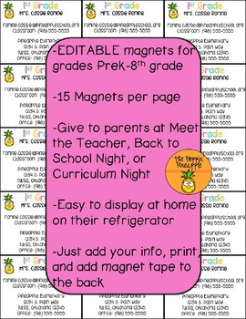teacher info magnets