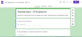 Teacher Input Form - OT Evaluation