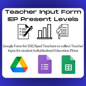 Preview of Teacher Input Form for IEP Present Levels - Google Forms (EDITABLE)