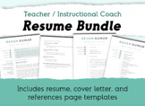 Teacher / Instructional Coach Resume BUNDLE
