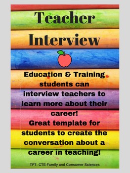 Preview of Teacher Interview Worksheet (Education & Training)
