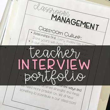 Preview of Teacher Interview Portfolio