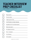Teacher Interview Prep Checklist