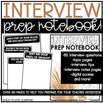 Preview of Teacher Interview Prep Notebook | Interview Questions