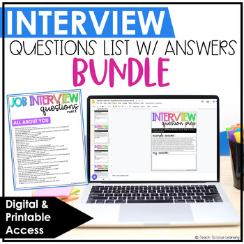 Preview of Teacher Interview Questions List & Answers MEGA BUNDLE