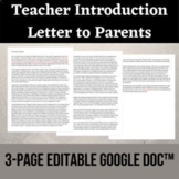 Teacher Introduction Letter to Parents 3-Page Editable Goo