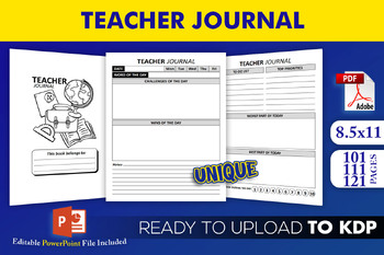 Preview of Teacher Journal KDP Interior Template Ready to Upload