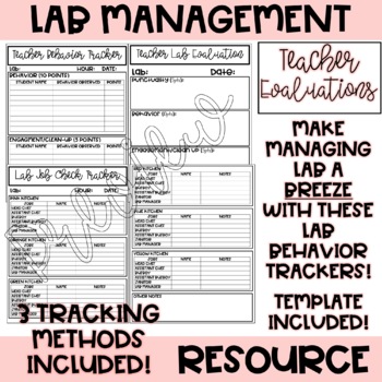 Preview of Teacher Lab Behavior Trackers | Food & Nutrition | Food Labs | FACS, FCS