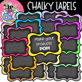 {FREE} Teacher Labels Clipart: Swirly CHALKY Labels {DobiB