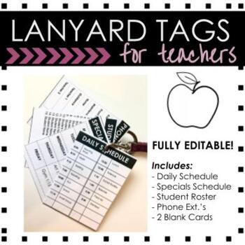Preview of Teacher Lanyard Tags - EDITABLE - UPDATED: Google Slides link now included!