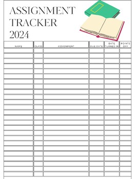 Preview of Teacher Late Assignment Homework Tracker