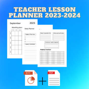 Preview of Teacher Lesson Planner 2023-2024