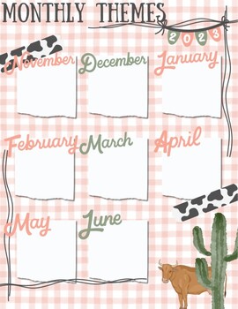 Preview of Teacher Lesson Planner Pink Western theme