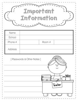 Black and White Lesson Planning Pages by Blatchley's Kinder Friends