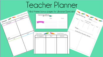 Teacher Librarian - Planner Pages - Tribal Theme by JENuine Teaching