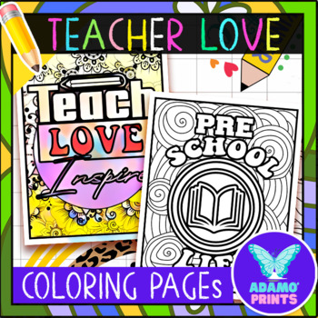 Preview of Teacher Love Coloring Pages Activities Poster Bulletin Board Idea