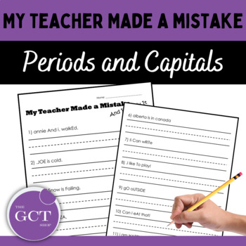 Preview of Teacher Made a Mistake - Period and Capitals