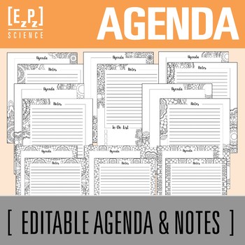 Preview of Teacher Meeting Agenda and Notes Coloring Pages