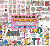 Teacher Mega Bundle PNG, Teacher Sublimation design, Schoo